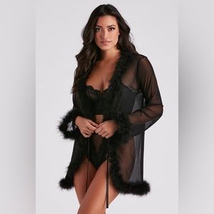 Feathery Lingerie Robe